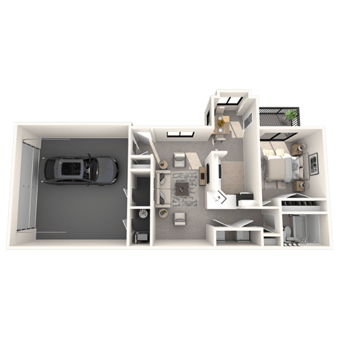 1 bedroom apartment in Novi, MI | Floor plan at River Oaks West Apartments in Novi, MI 48375